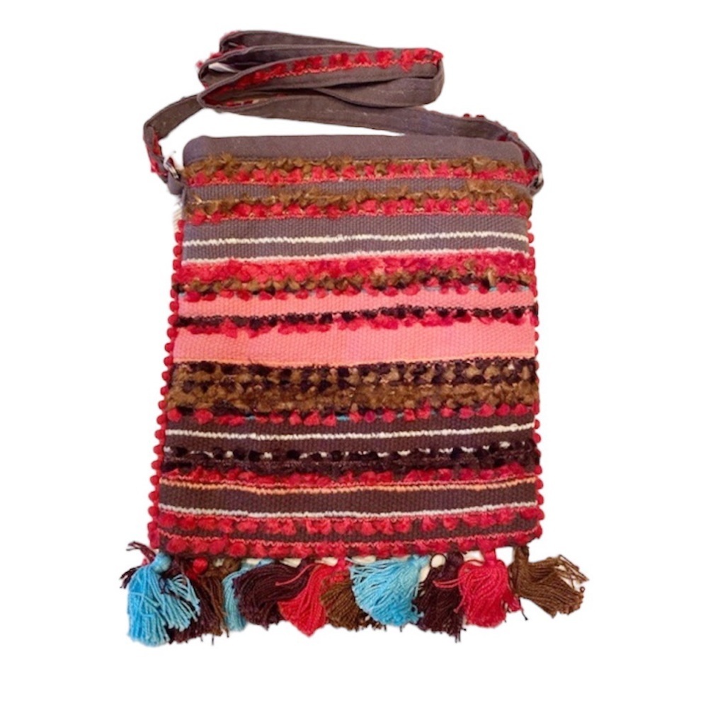 NWT. Zara Girls Cotton Multicolored Boho Bag.